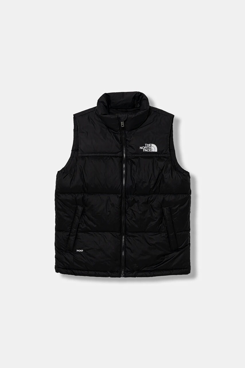 Detská páperová vesta The North Face TEEN 1996 RETRO NUPTSE VEST čierna farba, NF0A8A4BGOG1