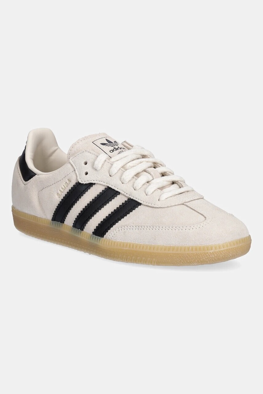 Semišové tenisky adidas Originals Samba OG béžová farba, JR2014