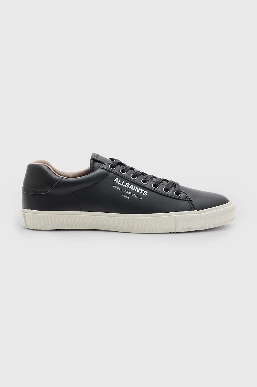 Kožené tenisky AllSaints UNDGRND LTHR LOW TOP čierna farba, M058FB