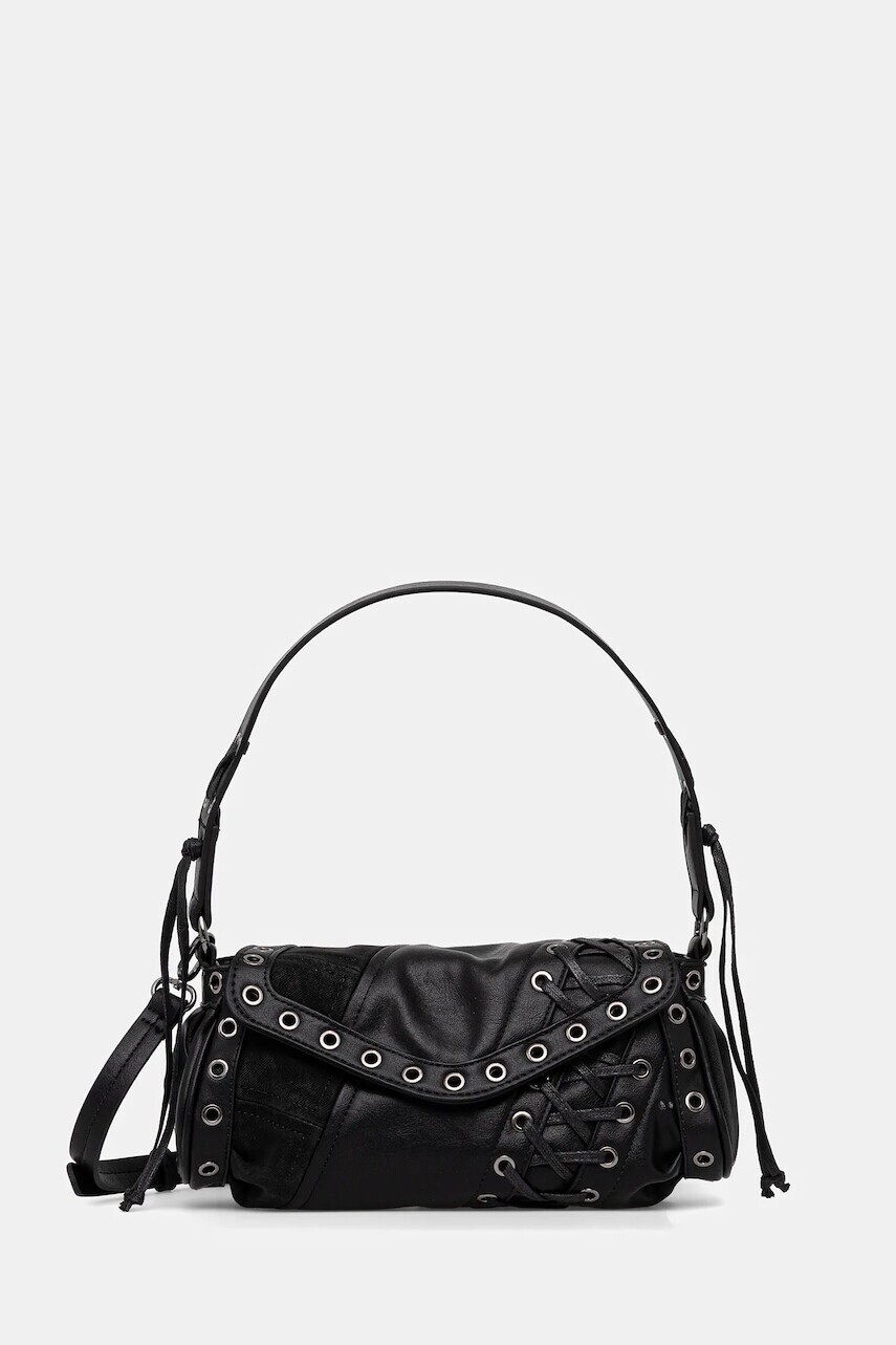 Kabelka Desigual TANGO BLACK PATCH ZAR čierna farba, 25WAXP36