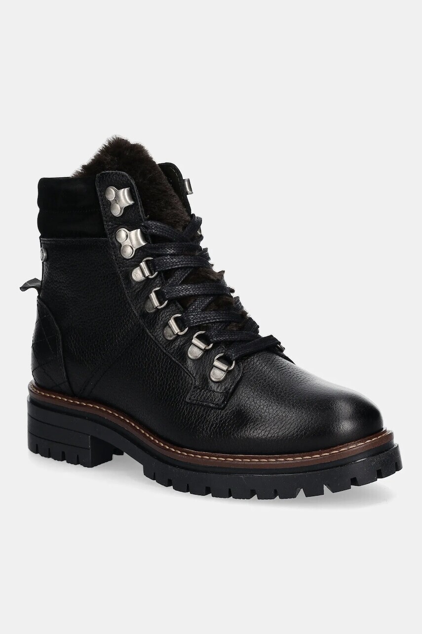 Kožené workery Barbour Bamburgh čierna farba, na plochom podpätku, LFO0770BK51
