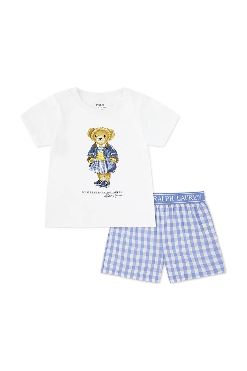 Detské bavlnené pyžamo Polo Ralph Lauren biela farba, vzorované, 4P0271