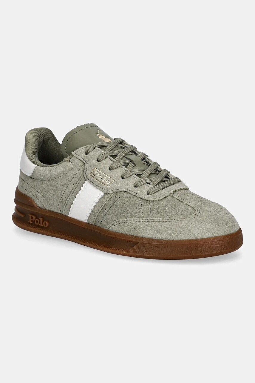 Semišové tenisky Polo Ralph Lauren Htr Aera zelená farba, 804956688009