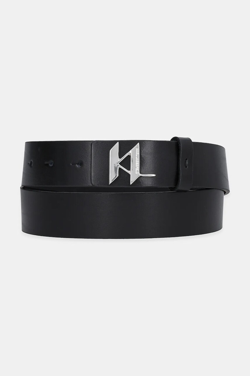 Kožený opasok Karl Lagerfeld čierna farba, 554436.815300