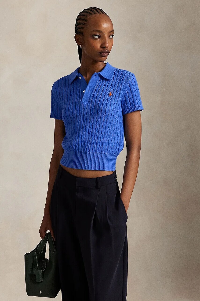 Bavlnený sveter Polo Ralph Lauren modrá farba, ľahký, 211972118