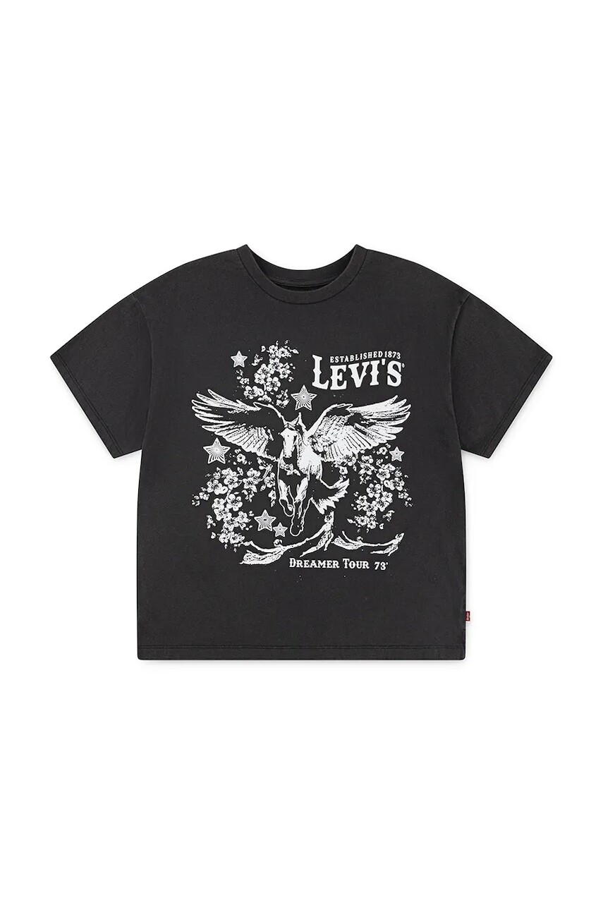 Detské tričko Levi's RETRO LEVIS SS TEE čierna farba, 4EN849