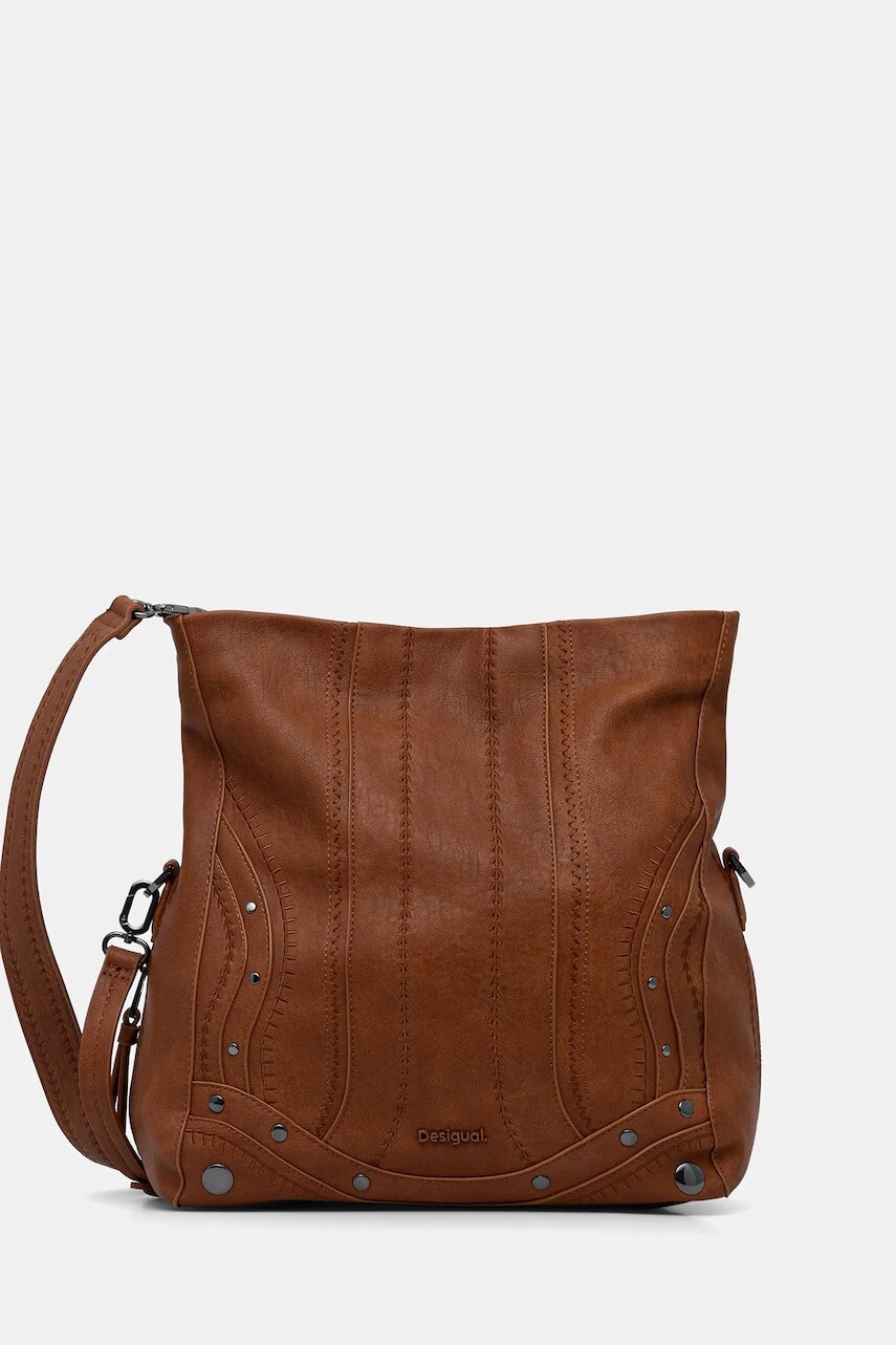 Kabelka Desigual EMBRO PATCH LOVERTY C hnedá farba, 25WAXPA8