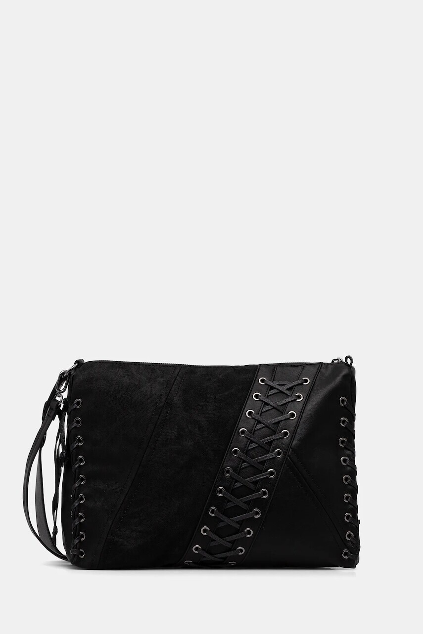 Kabelka Desigual TANGO BLACK PATCH LEI čierna farba, 25WAXP79