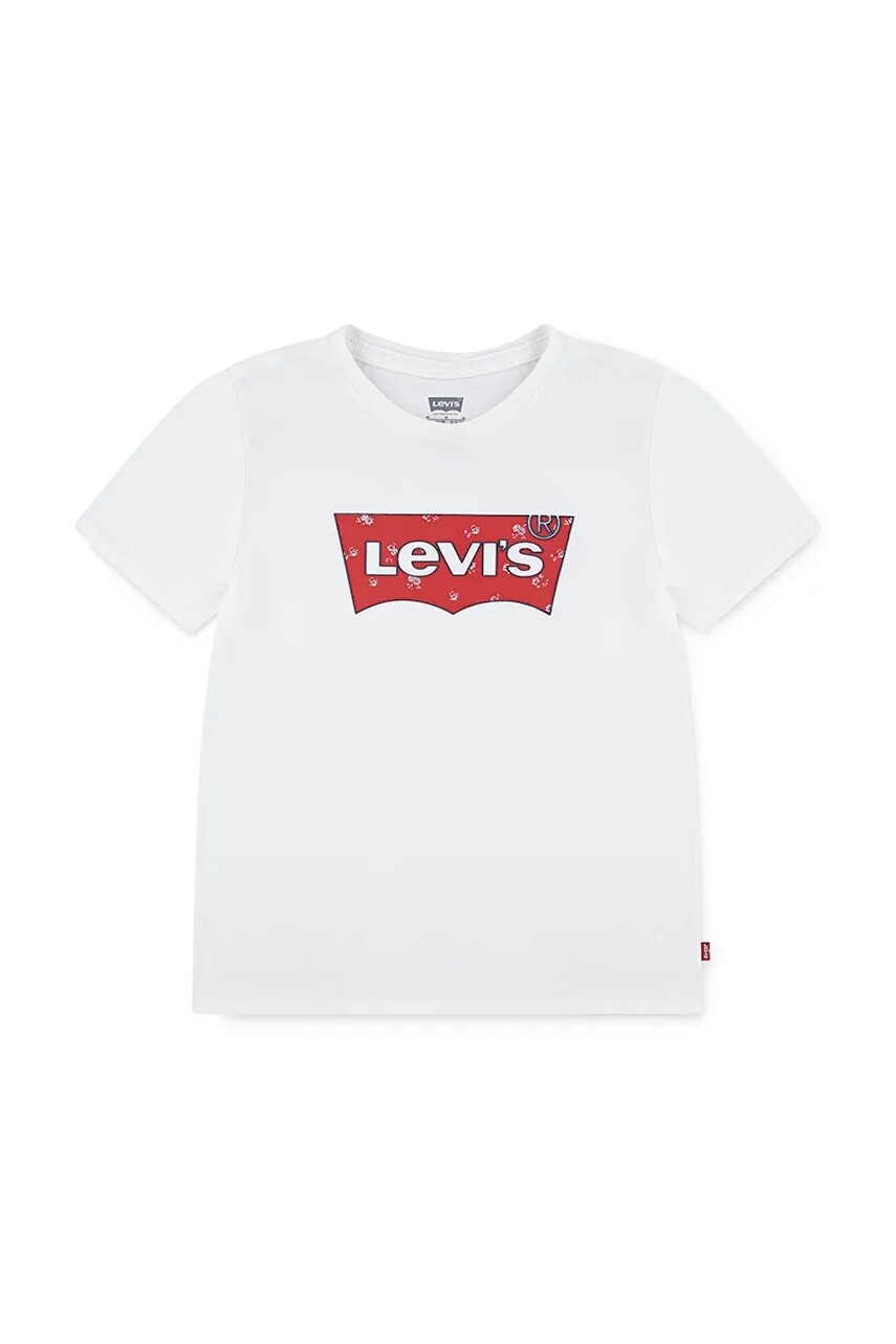 Detské tričko Levi's FLORAL BATWING SS TEE biela farba, 3EP008