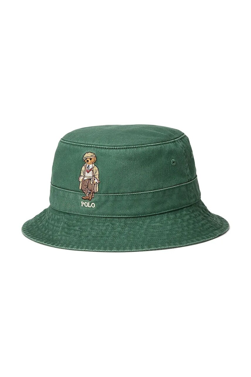 Bavlnený klobúk Polo Ralph Lauren zelená farba, 710979193