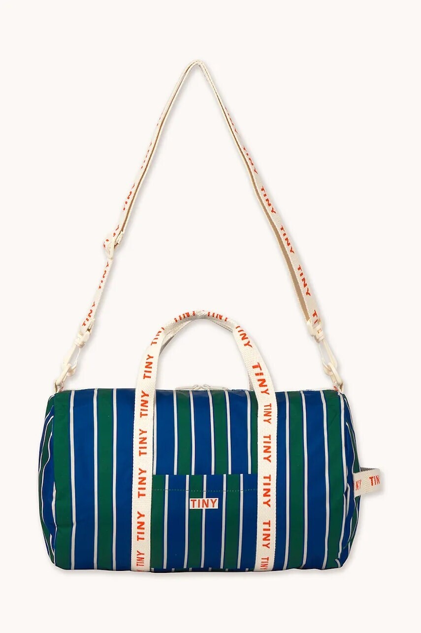 Detská taška Tinycottons STRIPES DUFFLE BAG tmavomodrá farba, AW25-542