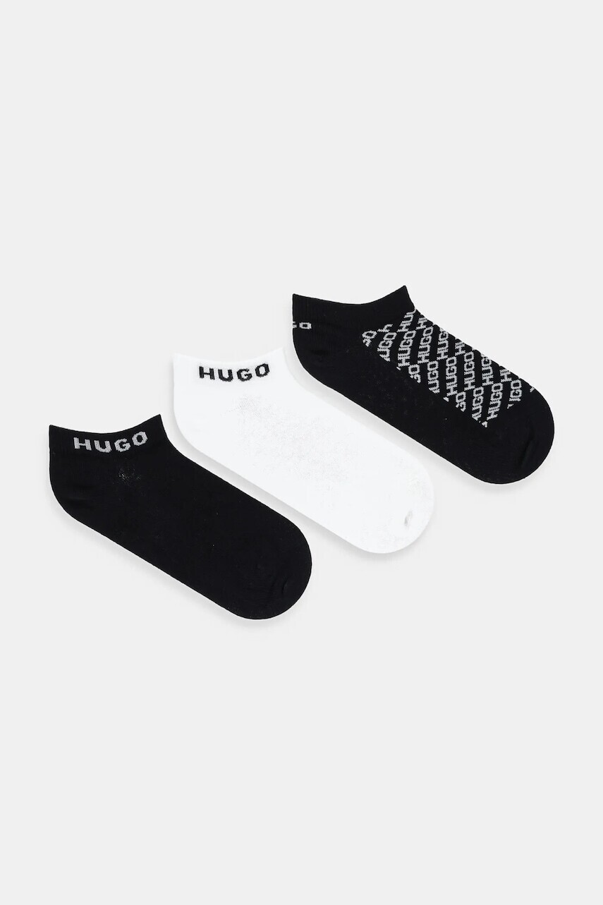 Ponožky HUGO 3-pak čierna farba, 50543195