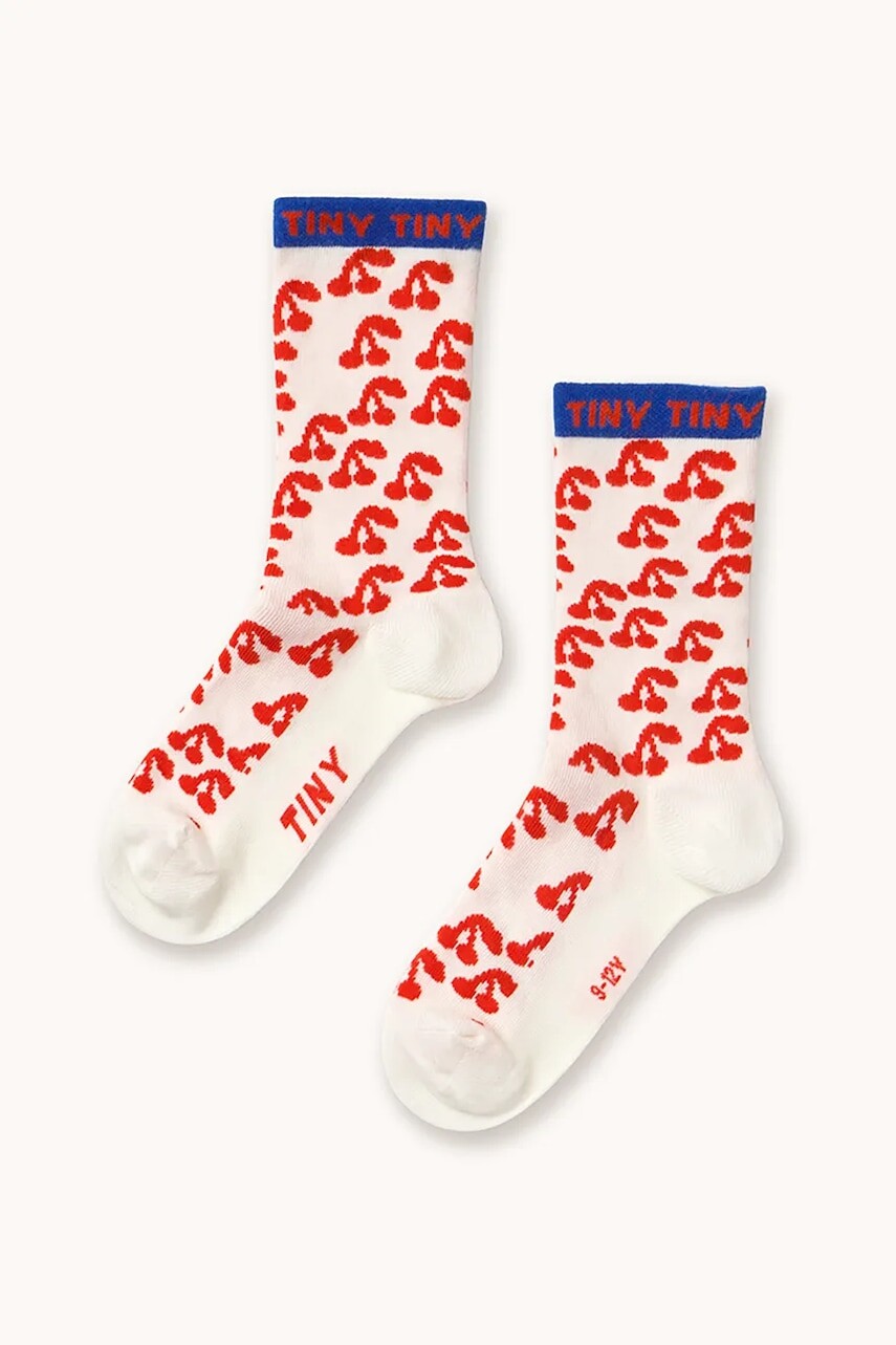 Detské ponožky Tinycottons CHERRIES MEDIUM SOCKS biela farba, AW25-502