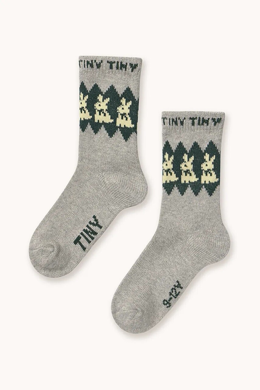 Detské vlnené ponožky Tinycottons RABBITS WOOL MEDIUM SOCKS šedá farba, AW25-537