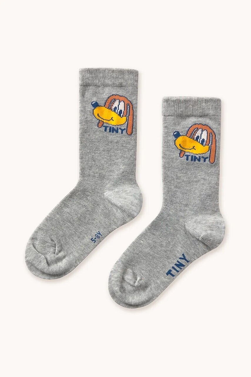 Detské ponožky Tinycottons DOG MEDIUM SOCKS šedá farba, AW25-492