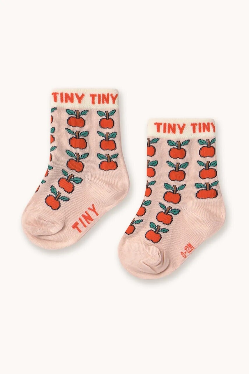 Ponožky pre bábätká Tinycottons APPLES MEDIUM SOCKS ružová farba, AW25-497