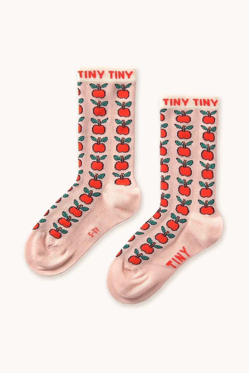 Detské ponožky Tinycottons APPLES MEDIUM SOCKS ružová farba, AW25-498