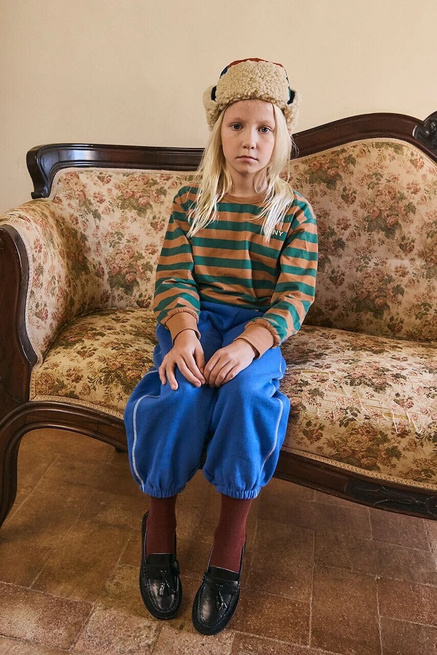 Detská bavlnená košeľa s dlhým rukávom Tinycottons STRIPES SLEEVE KNIT TEE zelená farba, vzorovaná, AW25-019