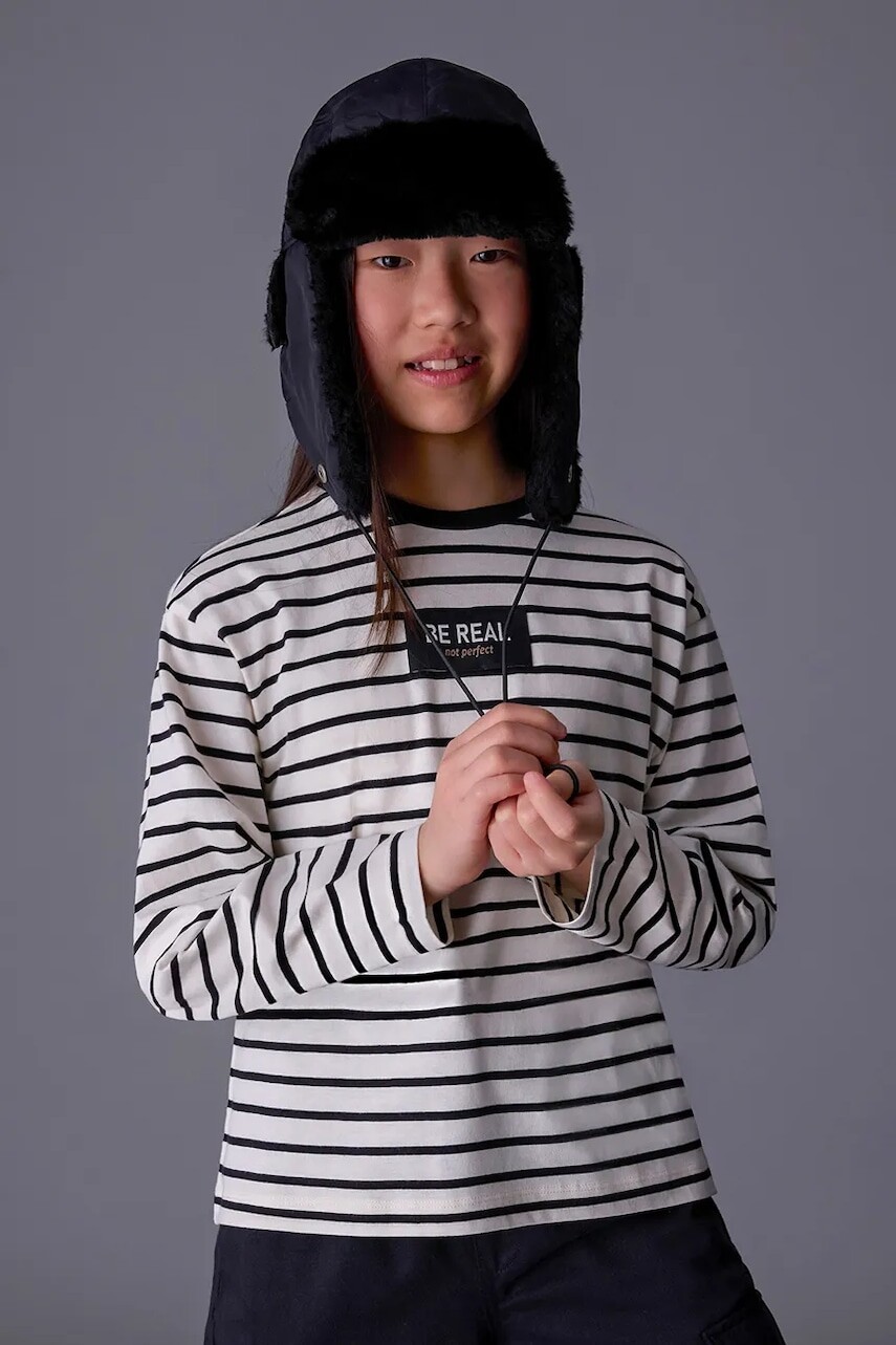 Detská bavlnená košeľa s dlhým rukávom Mayoral čierna farba, 7027