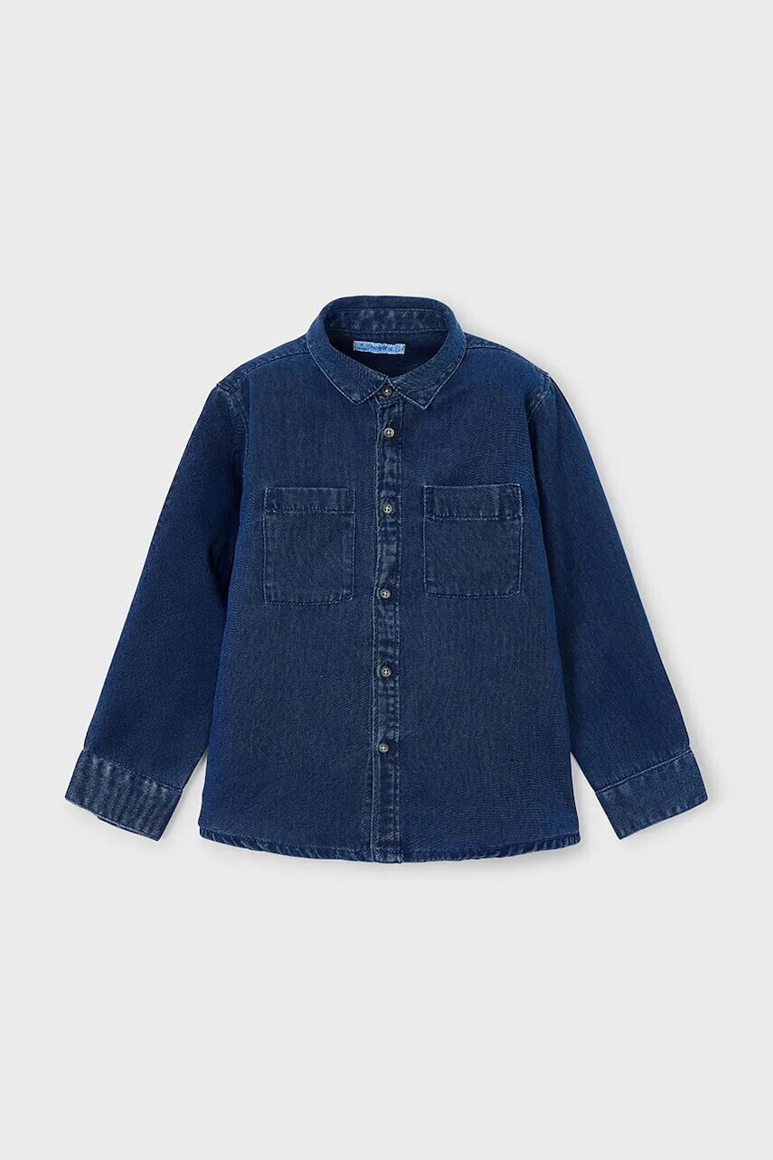 Detská riflová košeľa Mayoral tmavomodrá farba, 4126