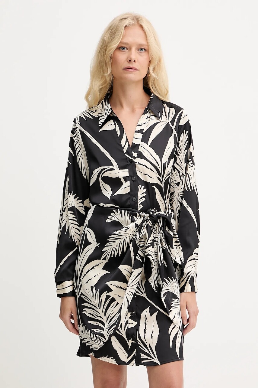 Šaty Guess ALYA čierna farba, mini, rovný strih, W3RK91 WF1T2