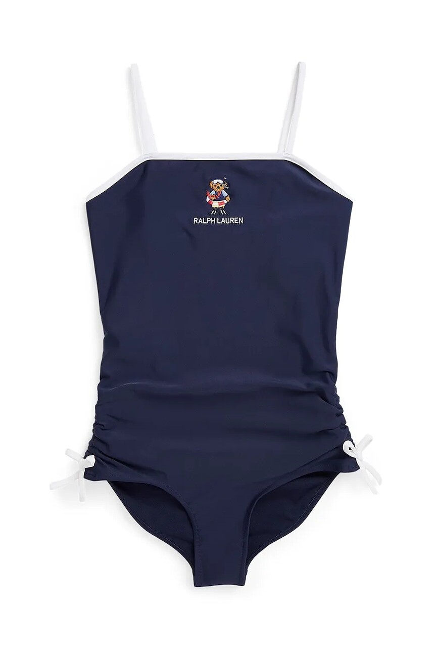 Jednodielne detské plavky Polo Ralph Lauren tmavomodrá farba, 313964873001
