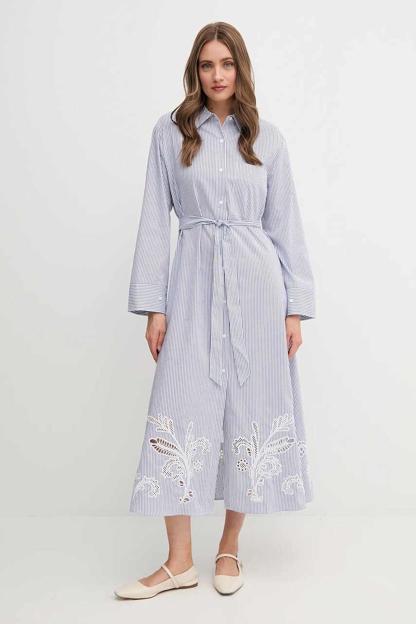 Bavlnené šaty Tommy Hilfiger midi, rovný strih, WW0WW44660
