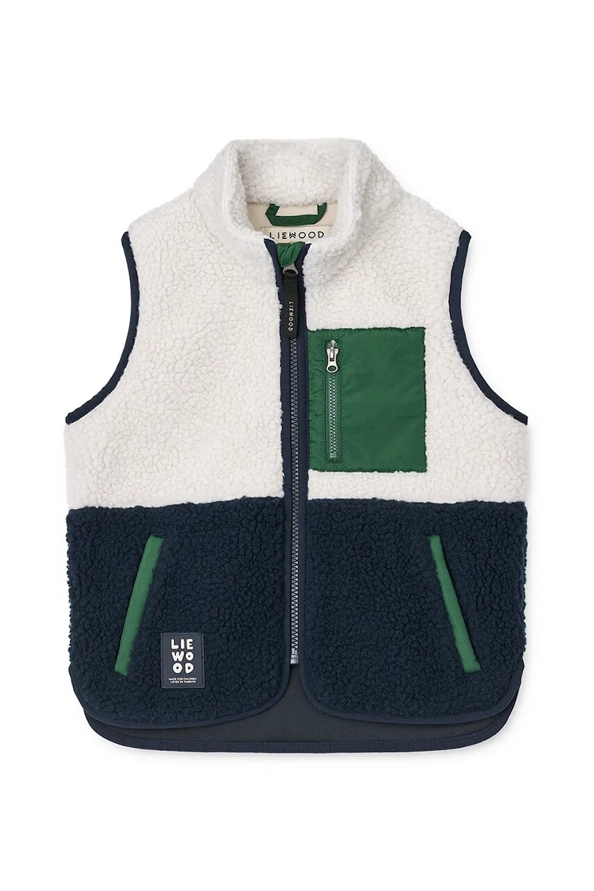 Detská vesta Liewood Vada Pile vest tmavomodrá farba, LW14942