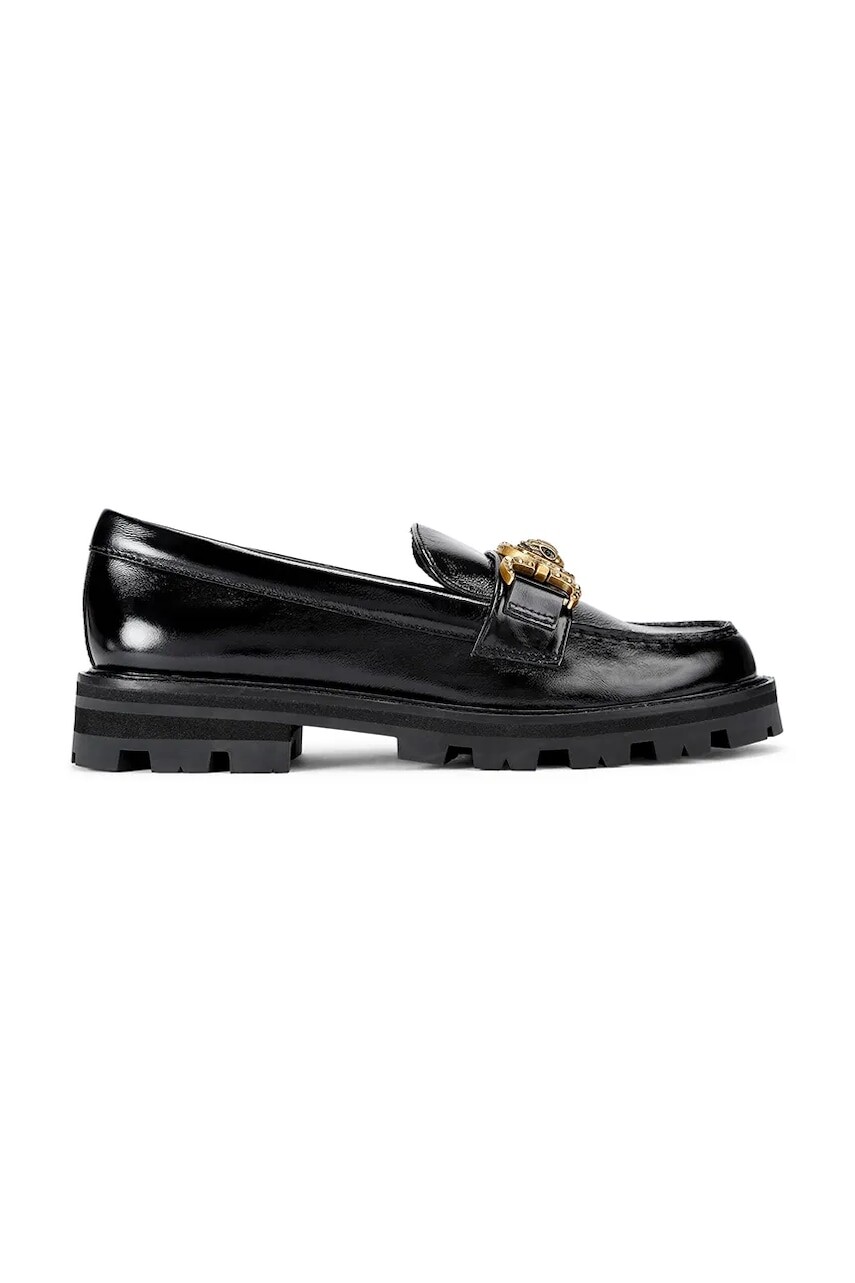 Kožené mokasíny Kurt Geiger London Mansion Loafer čierna farba, na platforme, 4728300309