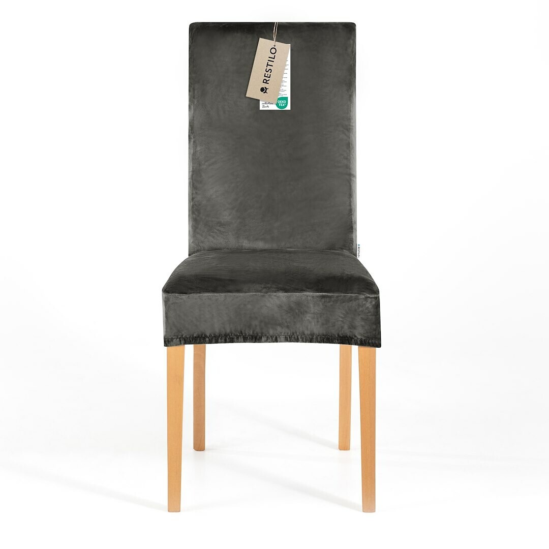Restilo Napínací potah na židli Sento tmavě šedá,48 x 48 x 58 + 10 cm