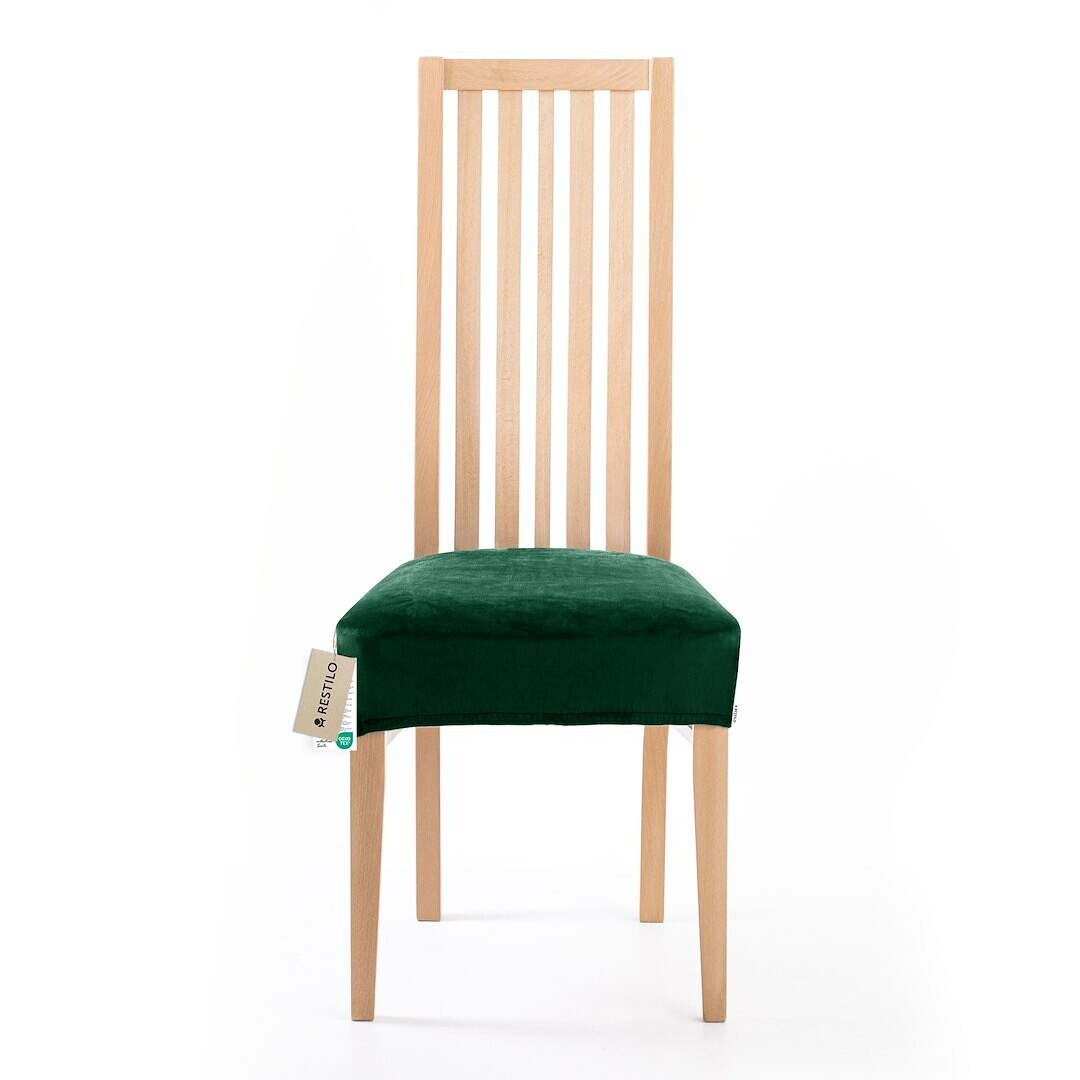 Restilo Napínací potah na sedák na židli Sentotmavě zelená, 40 x 40 + 5 cm