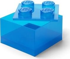 LEGO úložný box s víkem, průhledně modrý