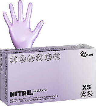 ESPEON Nitril Sparkle perleťově fialové vel. XS, 100 ks