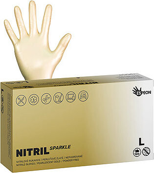 ESPEON Nitril Sparkle perleťově zlaté vel. L, 100 ks