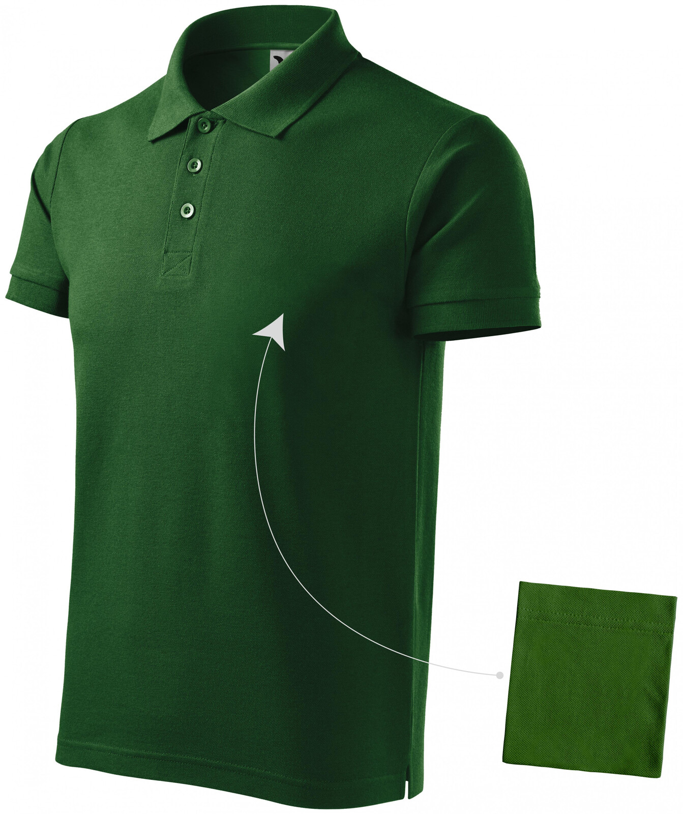 Pánska elegantná polokošeľa, fľaškovozelená, S