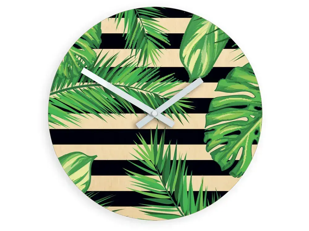 Nástenné hodiny Tropical čierno-zelené