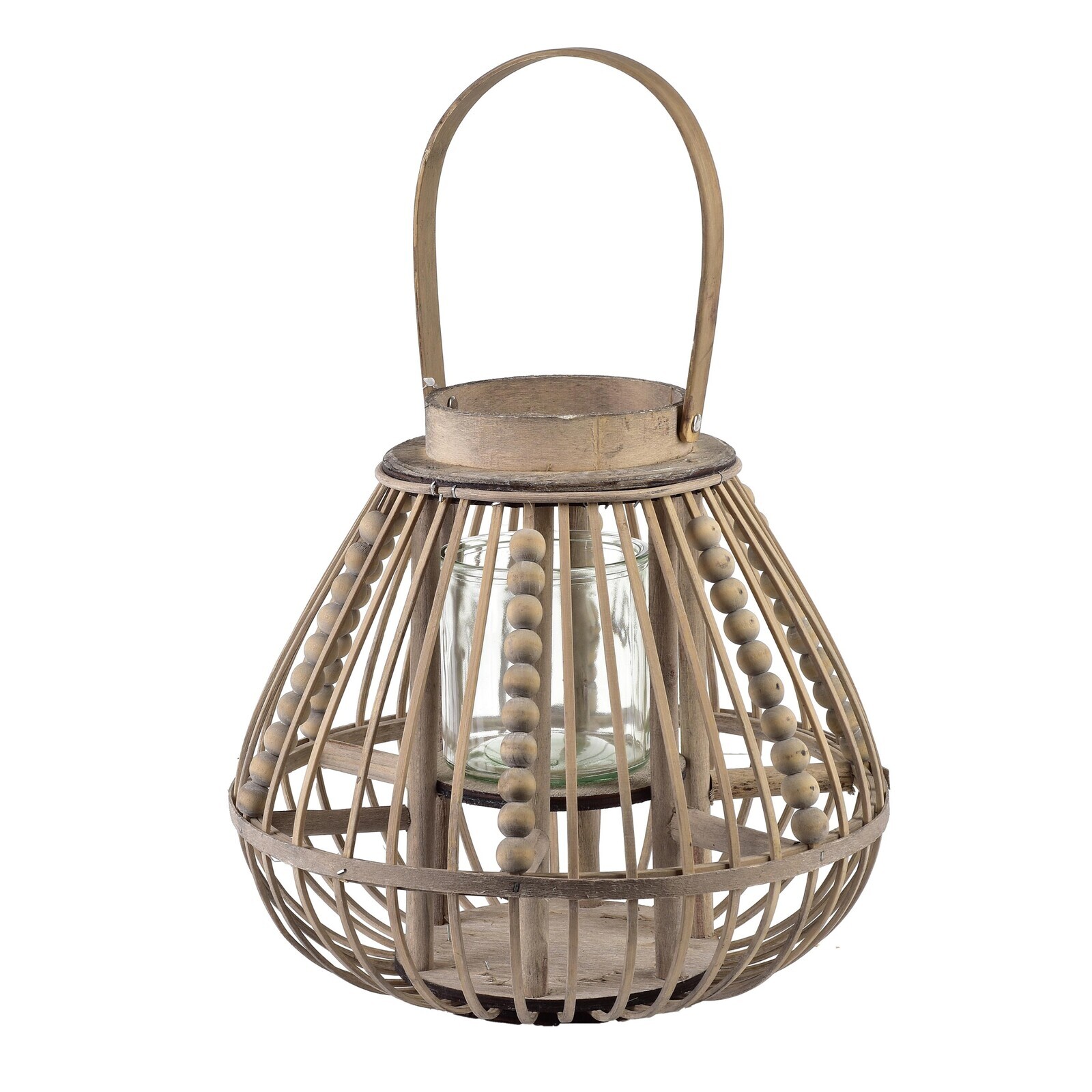 Proutěná lucerna LUCIE Grey 30x28 cm šedá