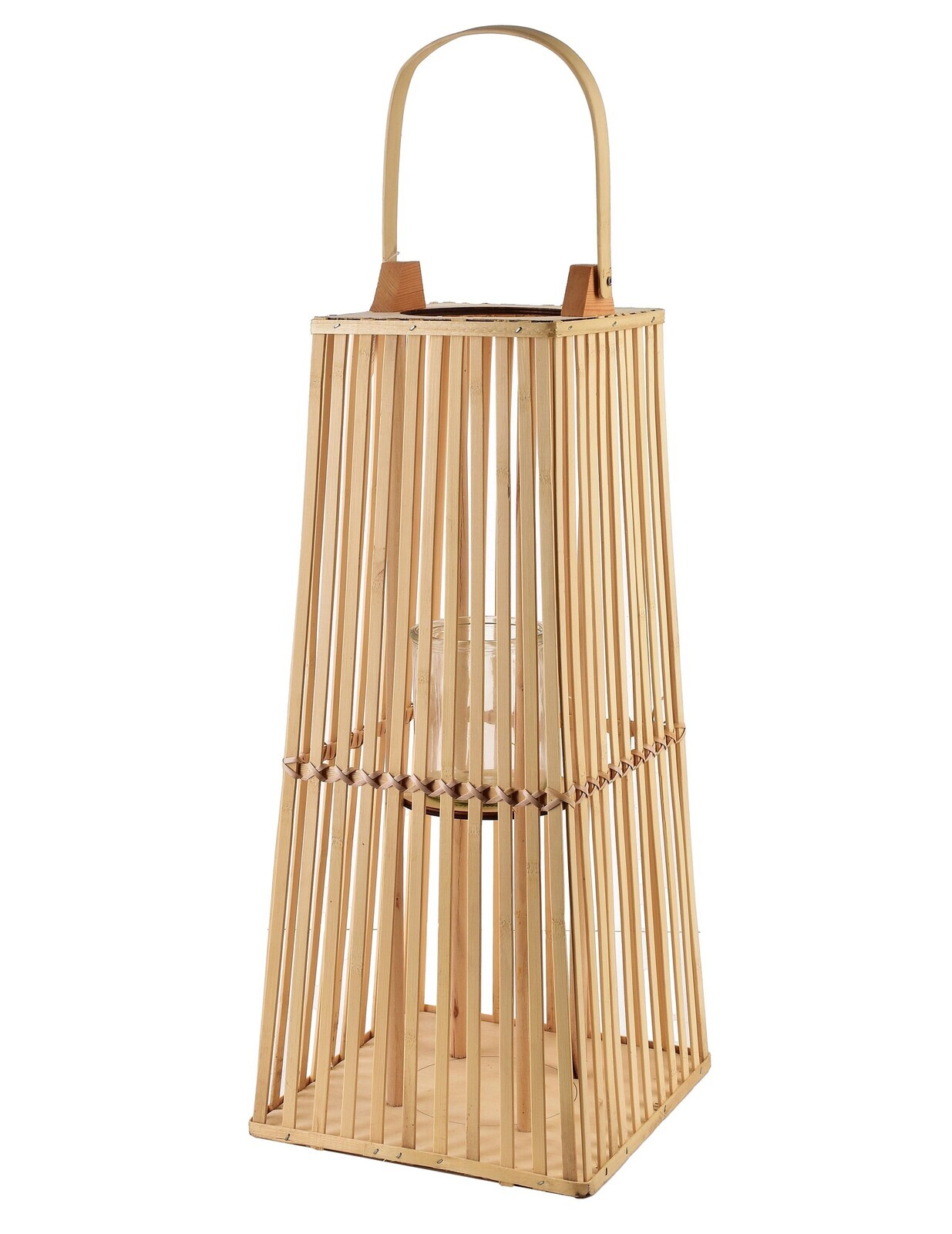 Proutěná lucerna LUCIE Natural 26,5x57 cm hnědá