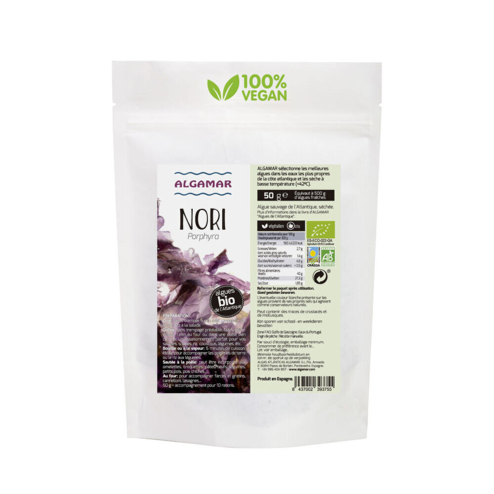 Morské riasy Nori vločky 50 g BIO   ALGAMAR