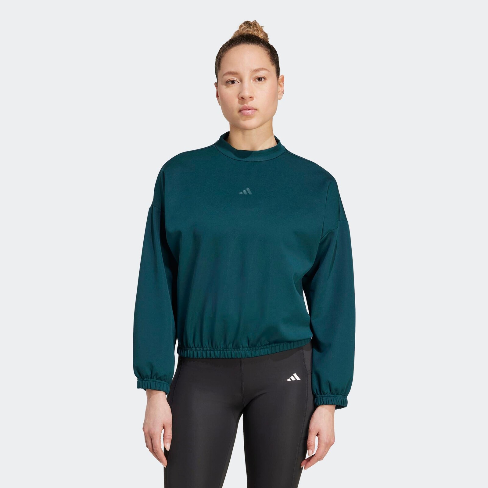 ADIDAS dámska crop fitness mikina zelená