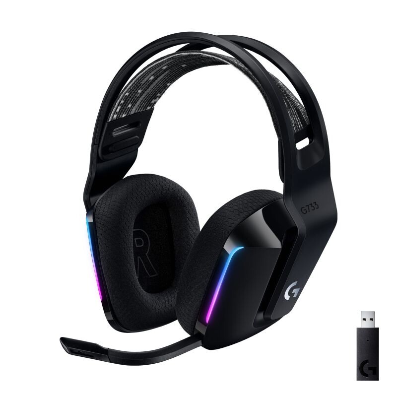 Logitech G733 LIGHTSPEED - bezdrôtový RGB herný headset - čierne 981-000864
