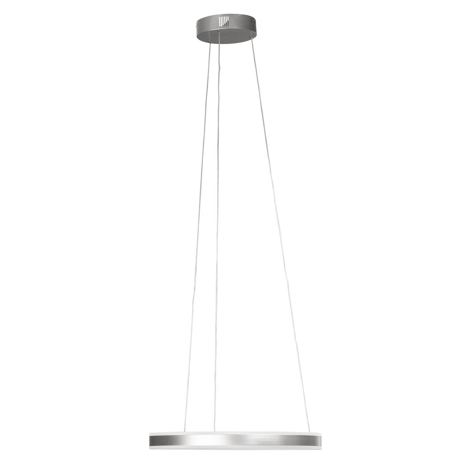 LED závesné svietidlo Sirko, Ø 50 cm, niklová farba, kov, CCT