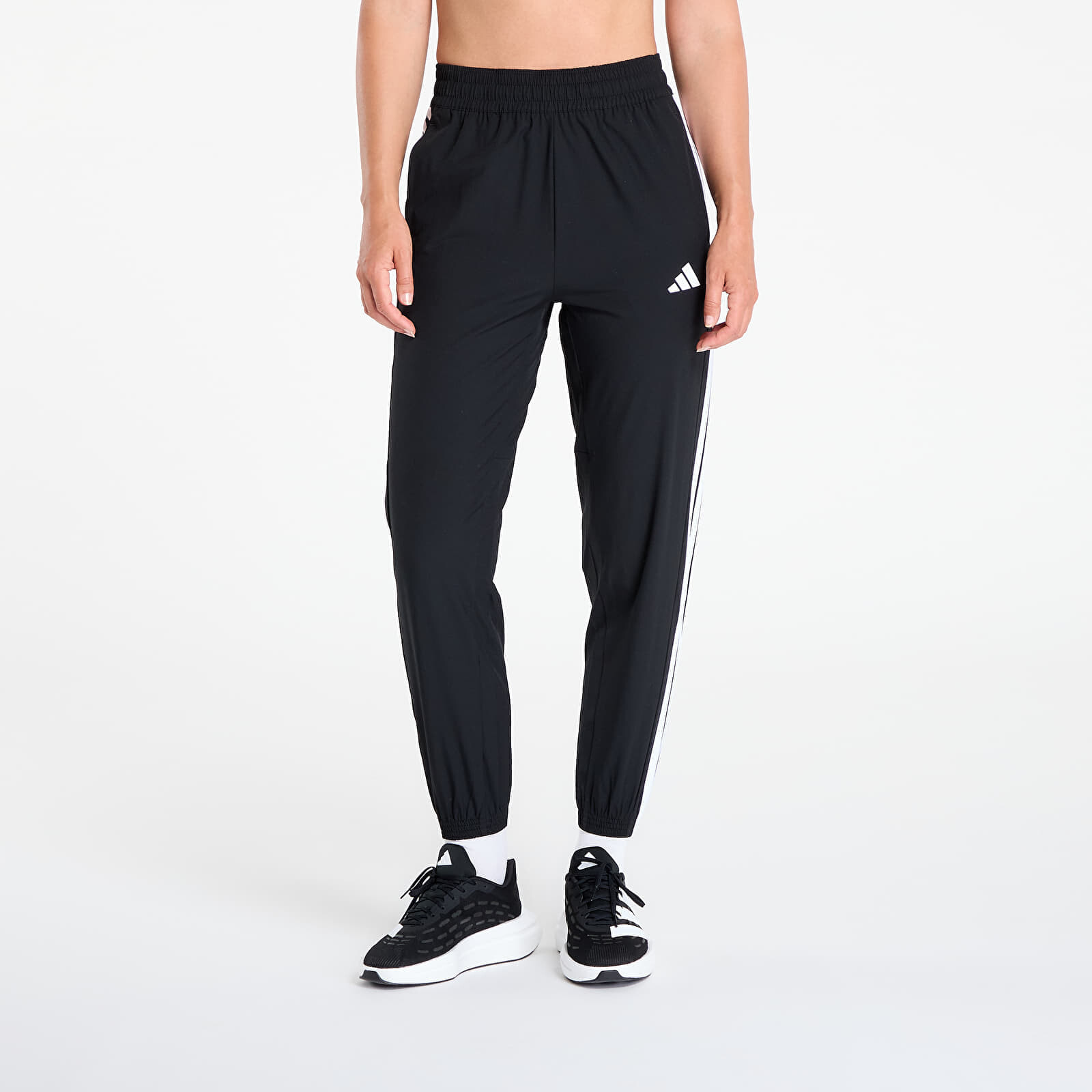 Kalhoty adidas Train Essentials 3-Stripes Woven Joggers Black/ White L