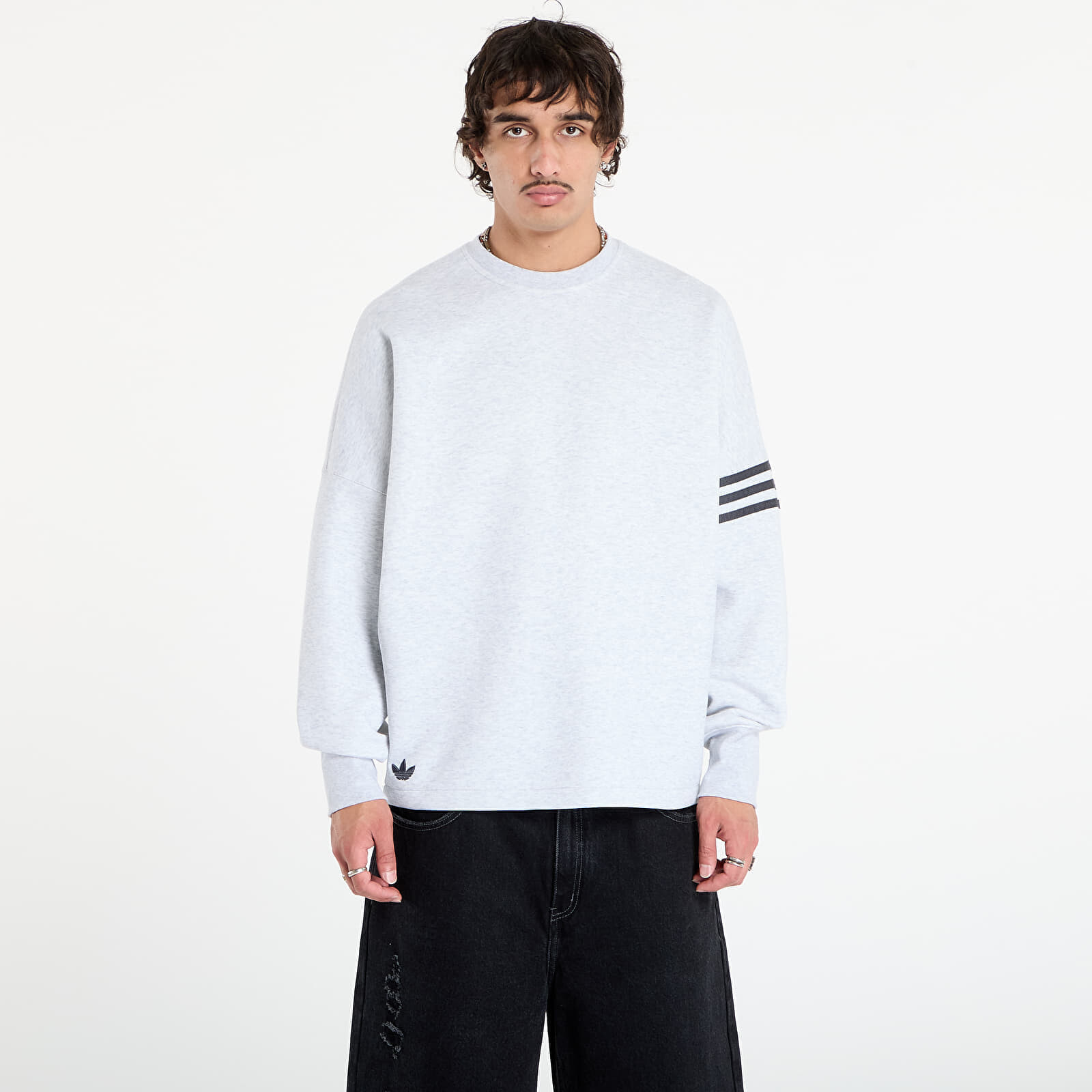 Mikina adidas Neuclassics Oversized Crew Sweatshirt Light Grey Heather L