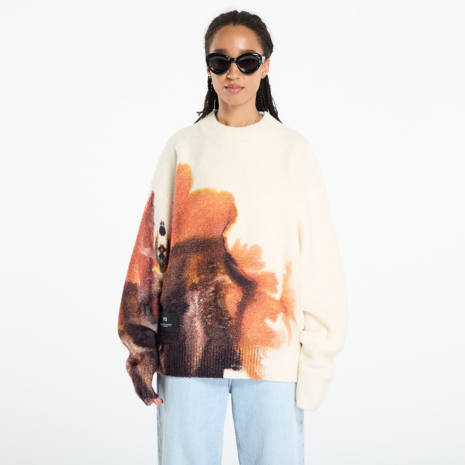 Svetr Y-3 Graphix Knit Crew UNISEX Core White L