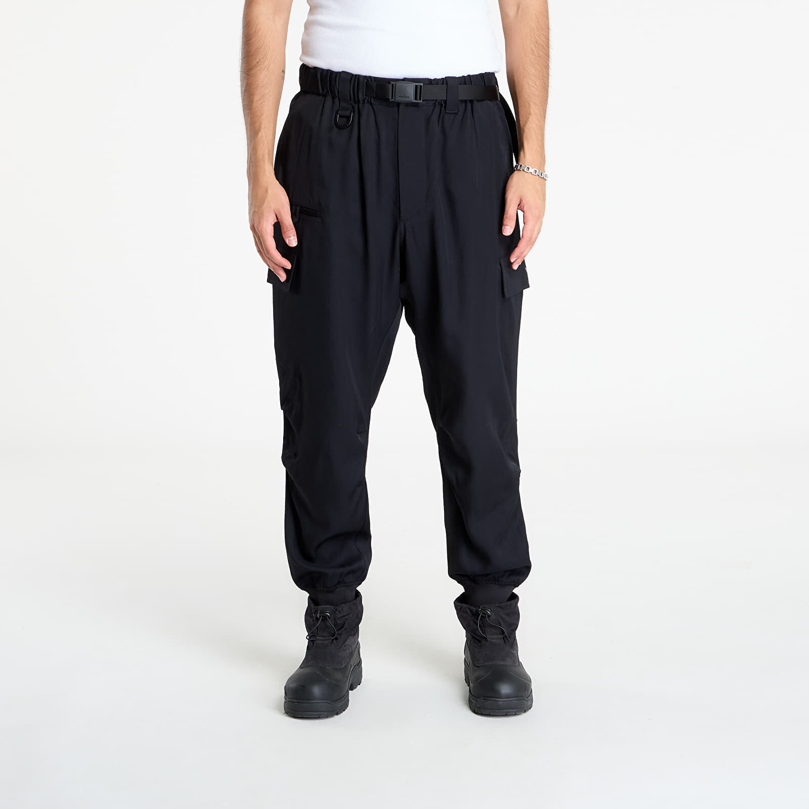 Kalhoty Y-3 M Rayon Twill Cuffed Pants Black L