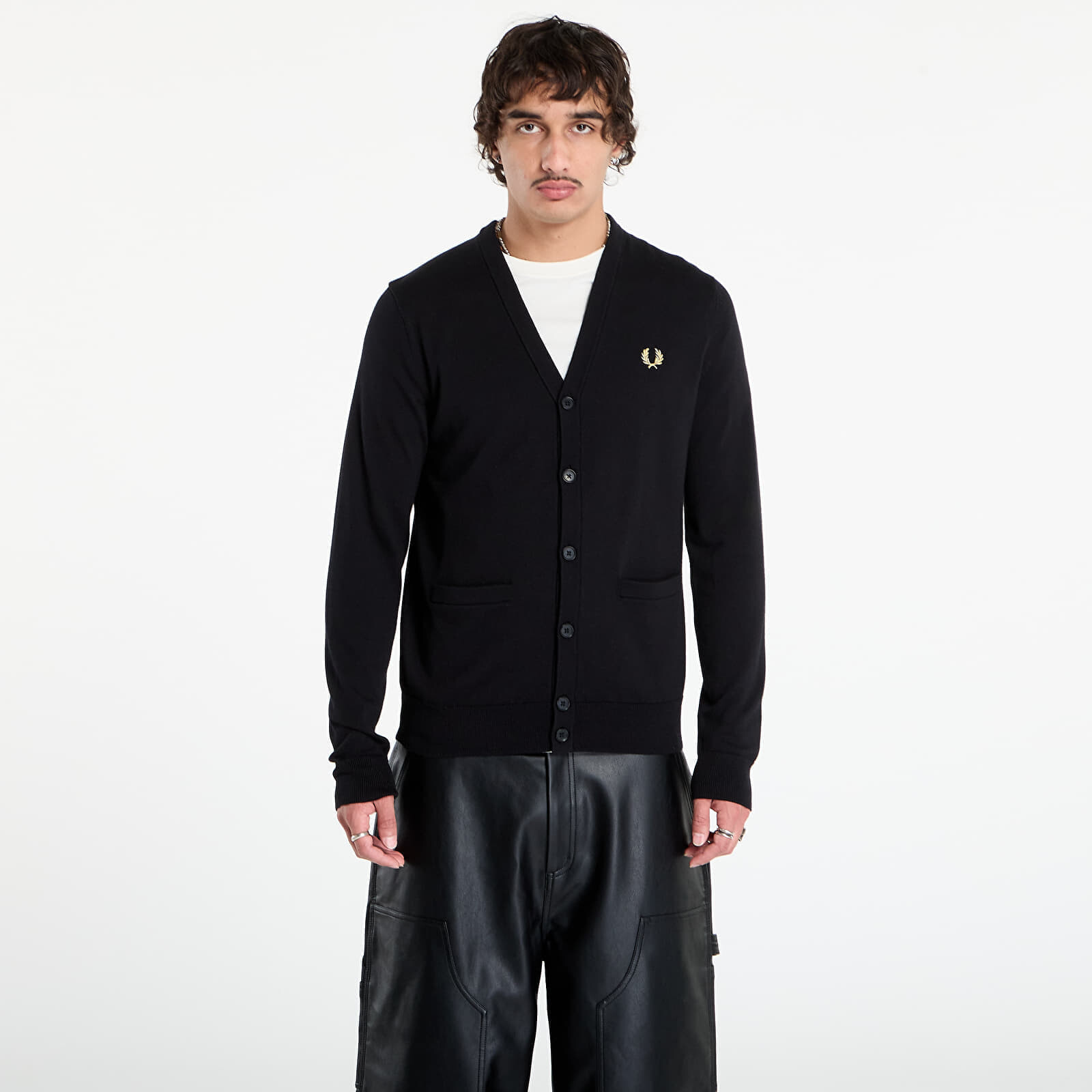 Svetr FRED PERRY Classic Cardigan Black L