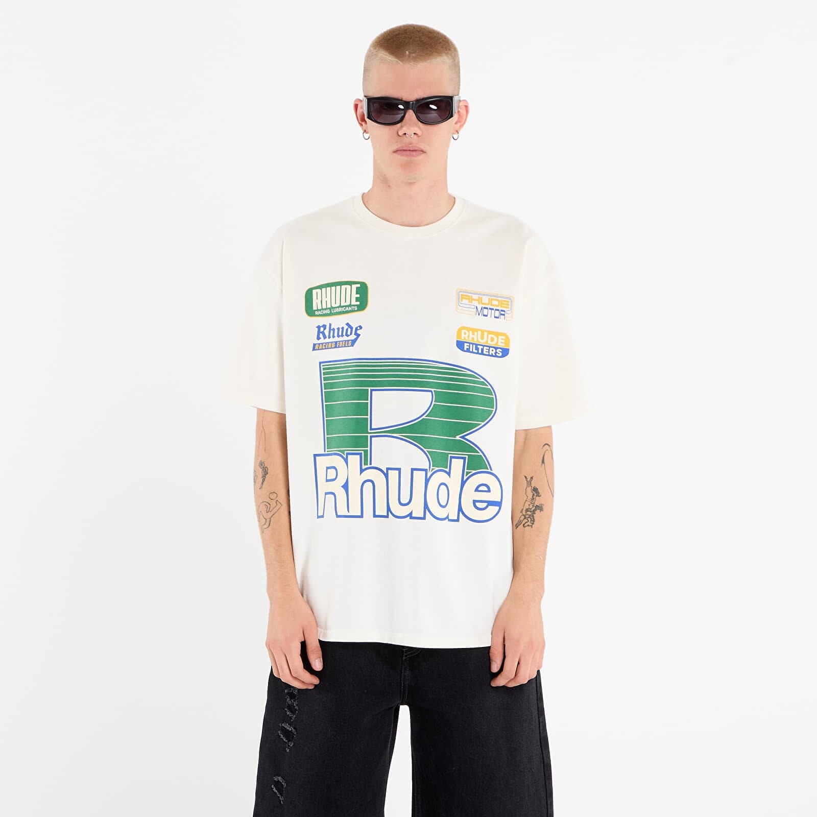 Tričko Rhude Roadway Racing Tee Vintage White L