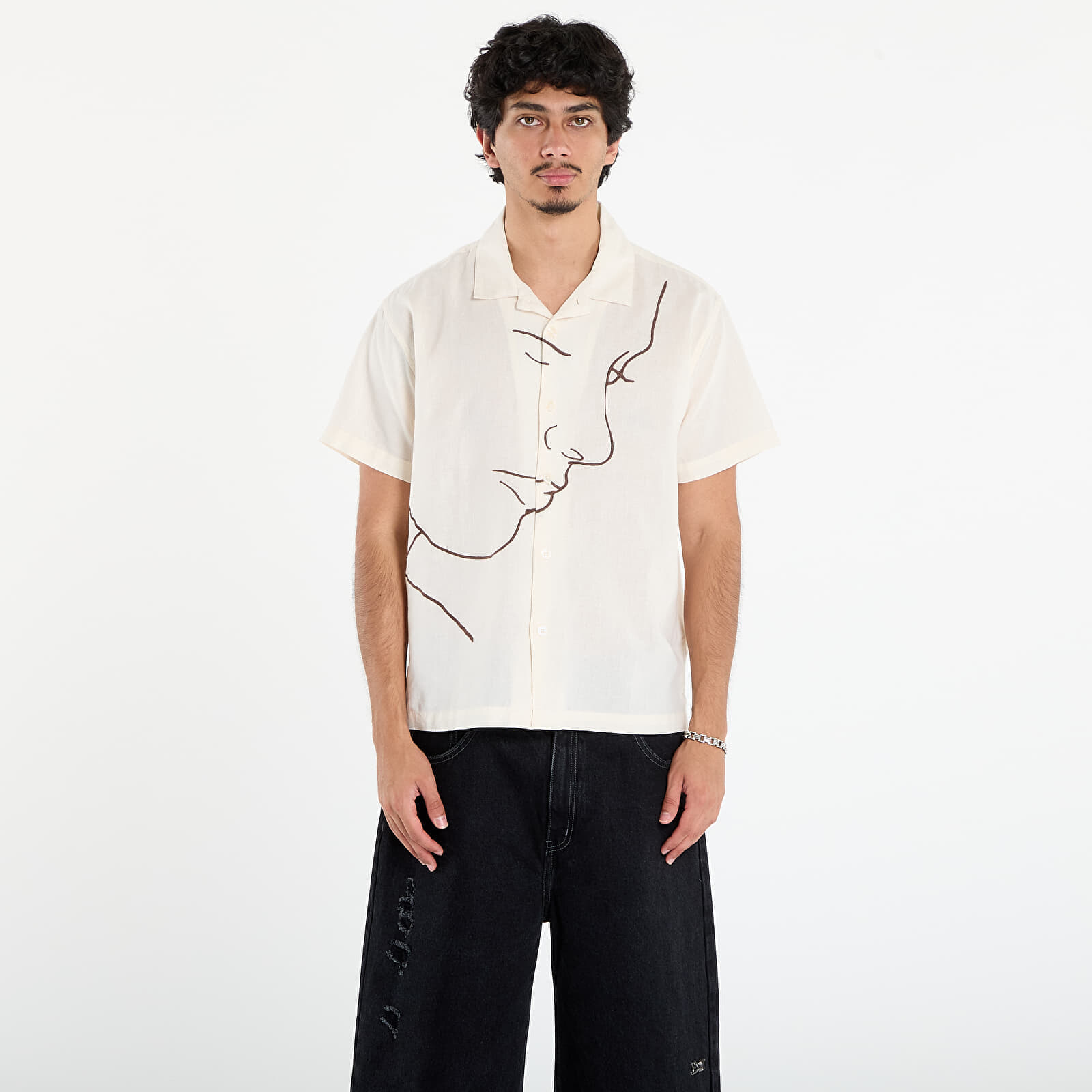 Košeľa OBEY Frances Woven Shirt Unbleached Multi L