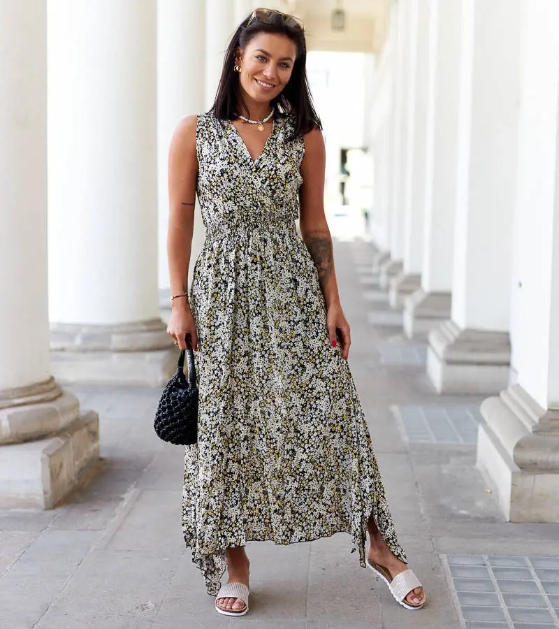 Gemre Čierne kvetinové šaty Napolitano